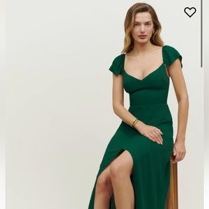 Reformation Baxley Dress (Emerald)